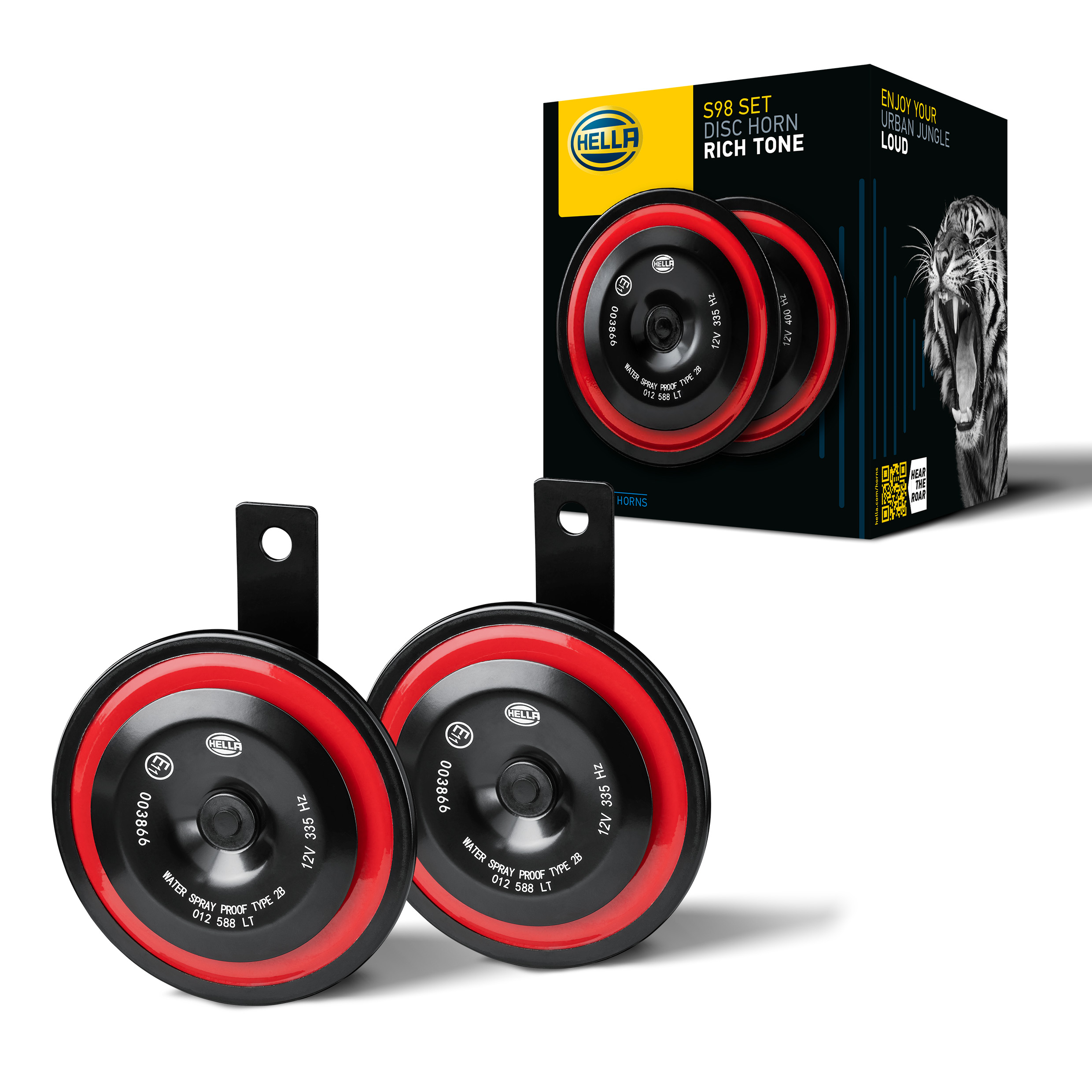 Leistungsstarkes 98-mm-Tellerhorn mit sattem Klang und hoher Reichweite – für bessere Wahrnehmung im Straßenverkehr.