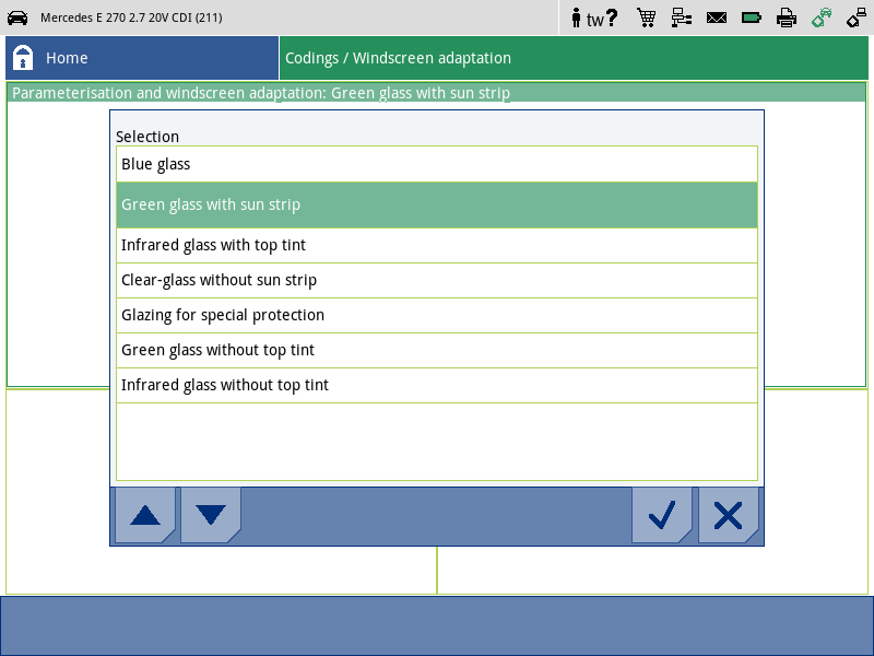 Checking the rain sensor light sensor with the diagnostic tool: Coding