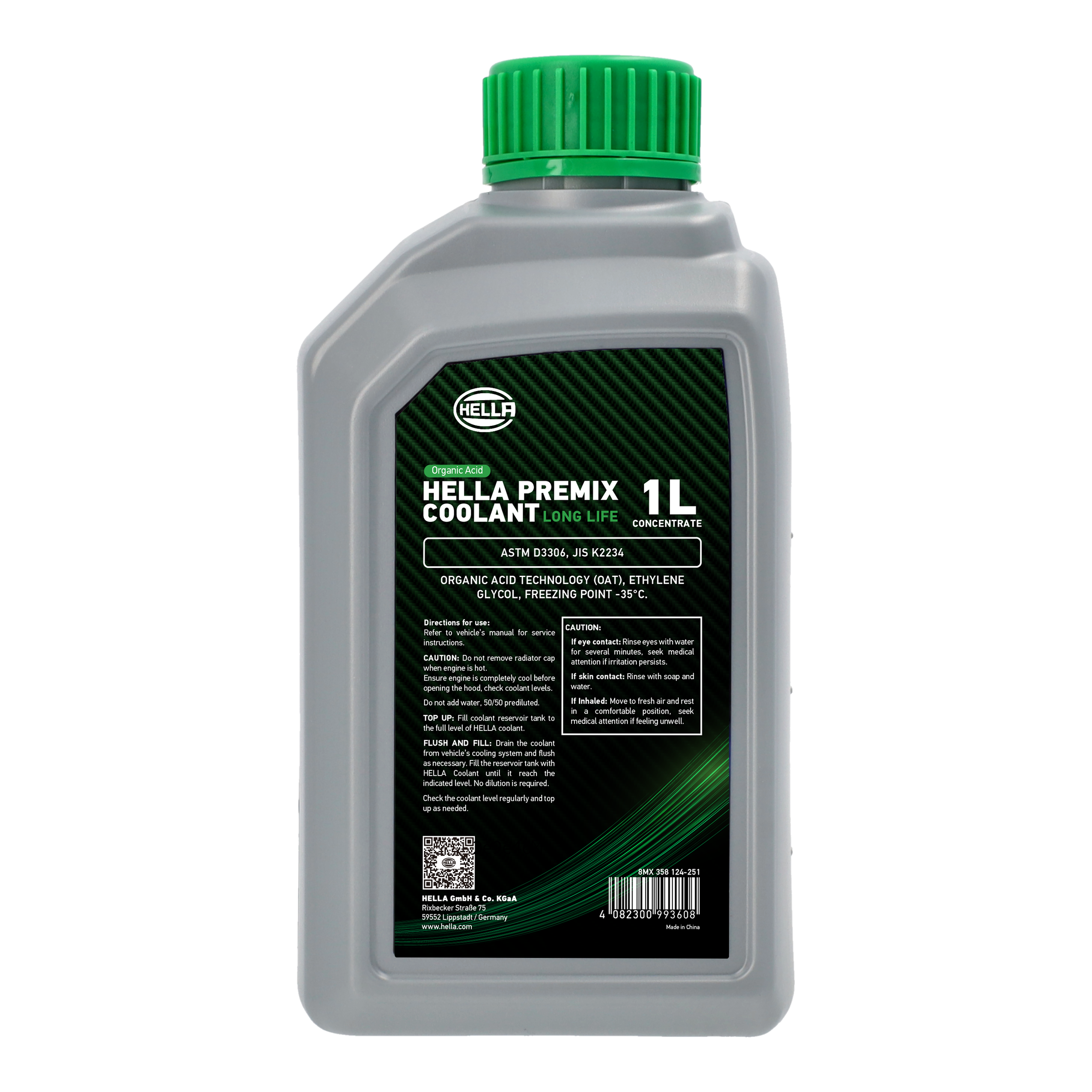 HELLA Premix Coolant 1L green BACK