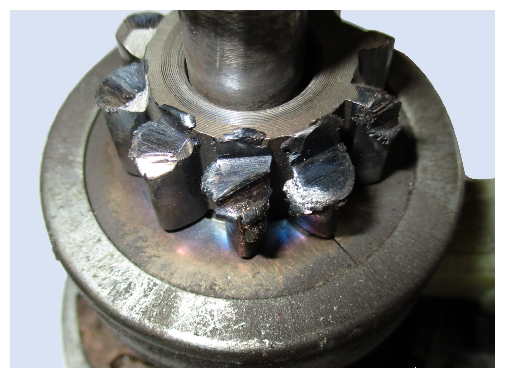 Pinion severely damaged 