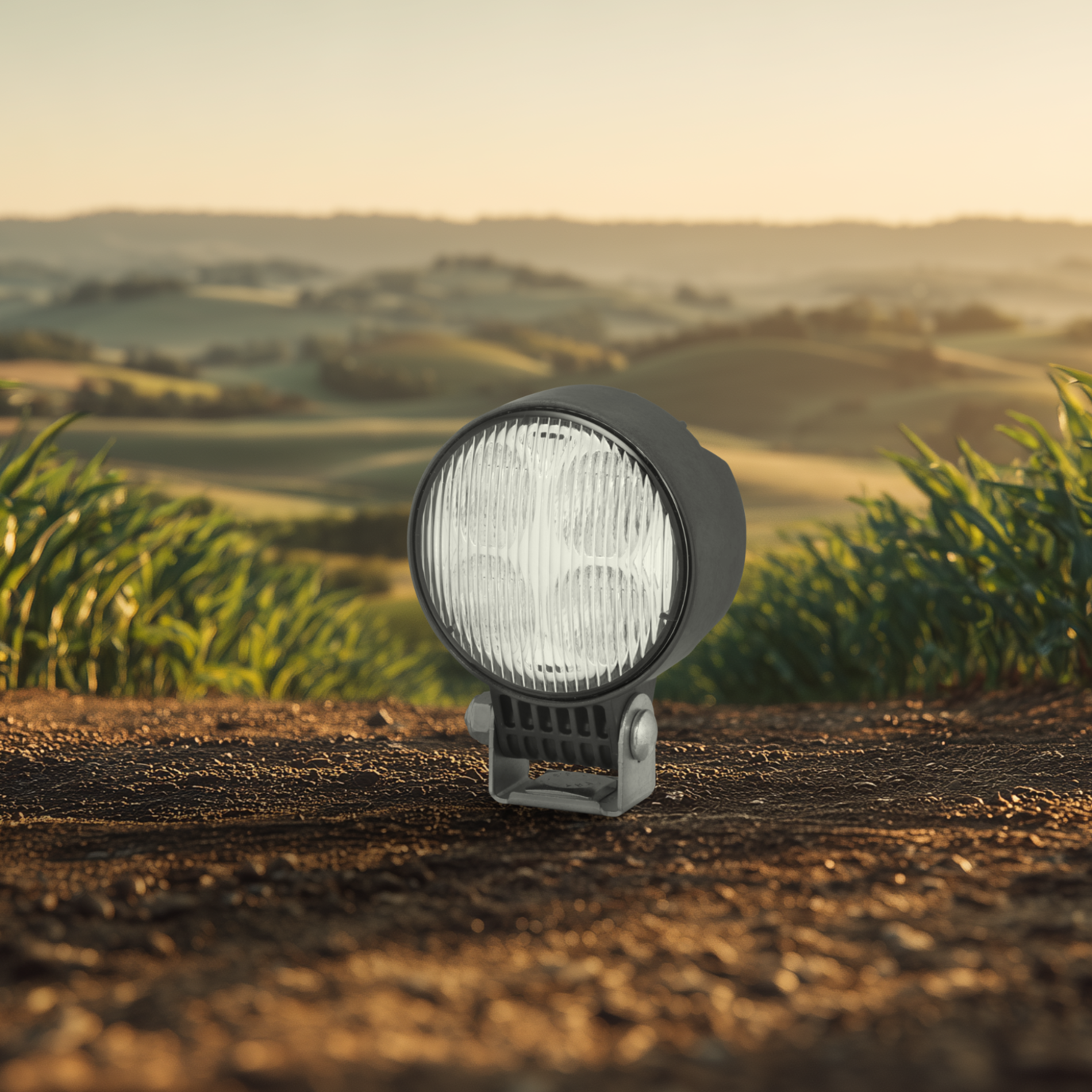 Efficient LED work lamp as a halogen replacement offering a long lifetime, boasting corrosion-resistant plastic and automatic dimming.