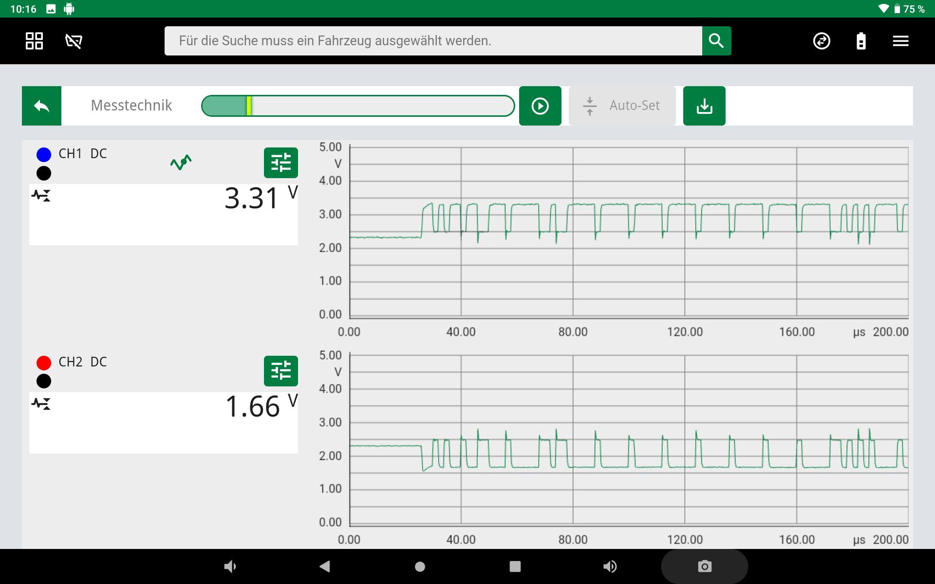 Signal CAN mesuré sur le calculateur capteur NOx