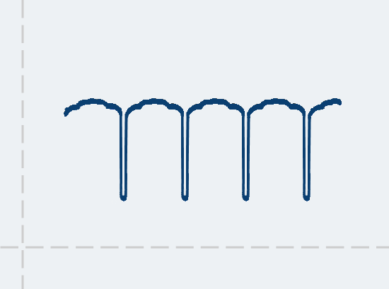 La ilustración de ejemplo muestra una interrupción del diodo negativo