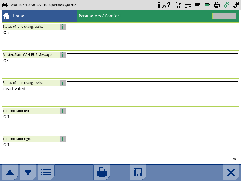 Diagnostic and repair instructions Lane change assistant: reading out parameters