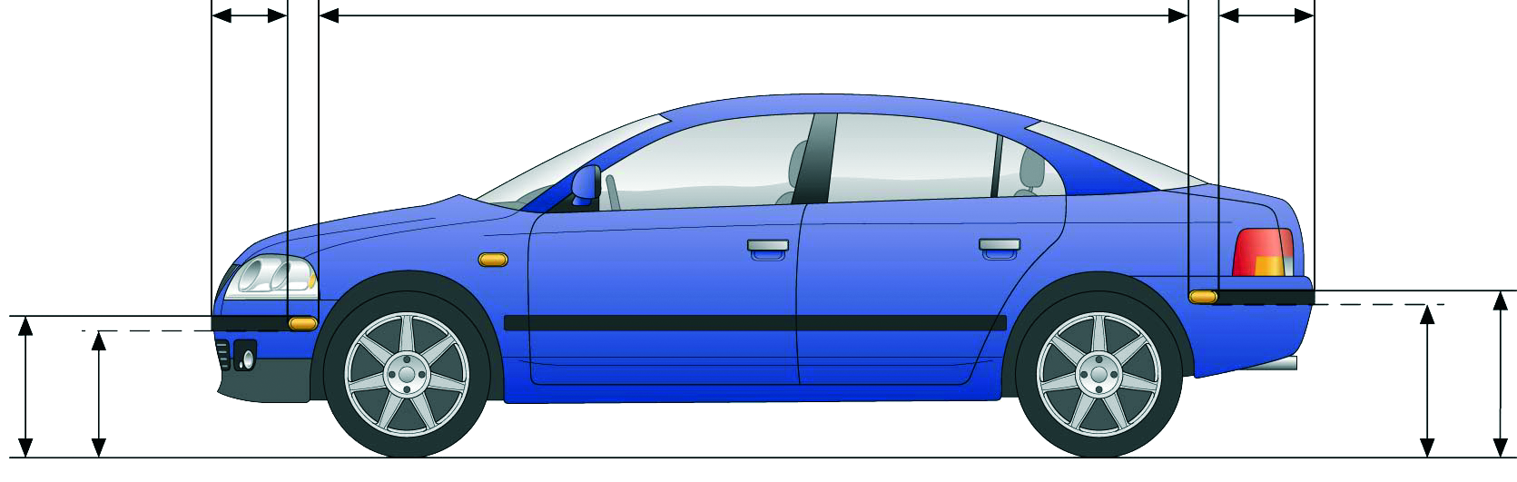 Signal light regulations: Installation regulations side view