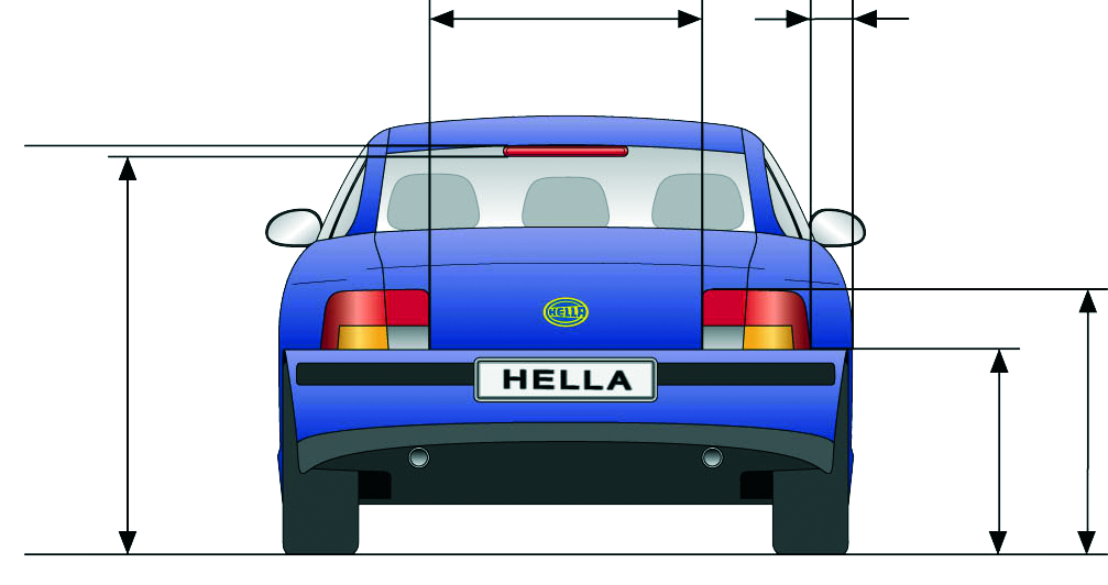 Signal light regulations: Installation regulations rear view