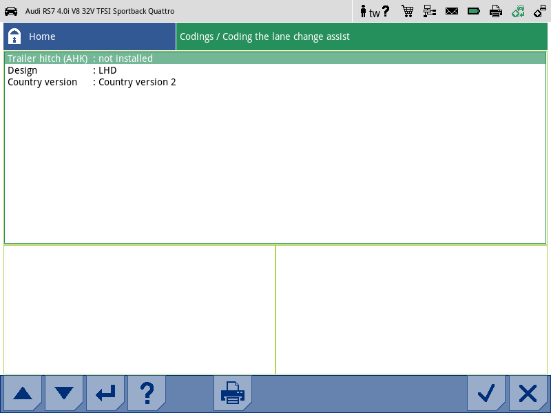 Diagnostic and repair instructions for lane change assistant: Coding