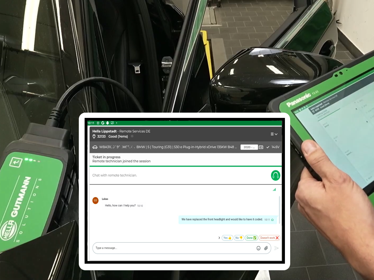 Adaptation of the LED lamps and light control units in the vehicle