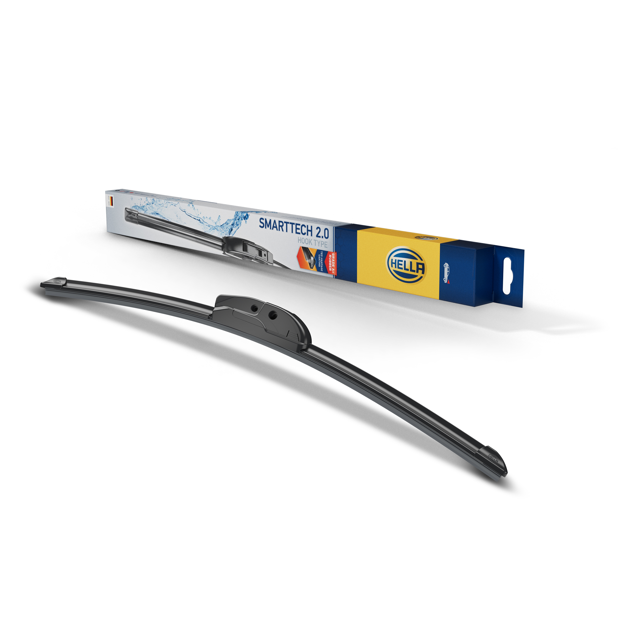 HELLA Smarttech 2.0 Wiper blades combine Grade A+ rubber, PTFE coating and a versatile 3-in-1 adapter for smooth, quiet and streak-free wiping performance in all weather conditions.