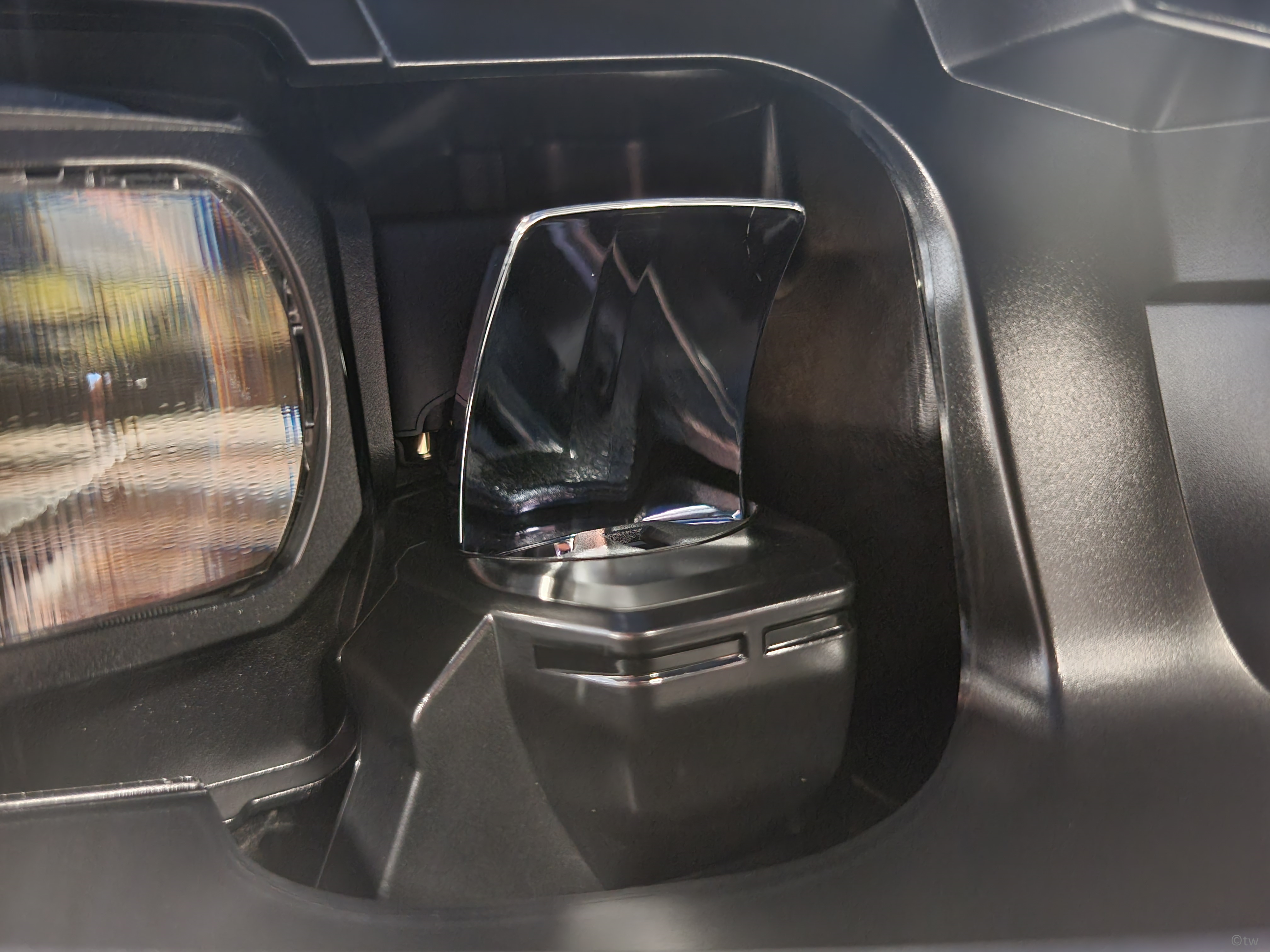 The laser module is located next to the LED matrix module.