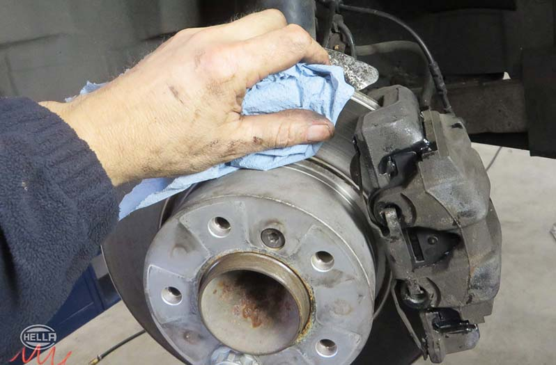 Clean the brake disc