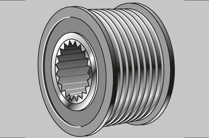 Istruzioni di montaggio ruota libera dell'alternatore: Montaggio
