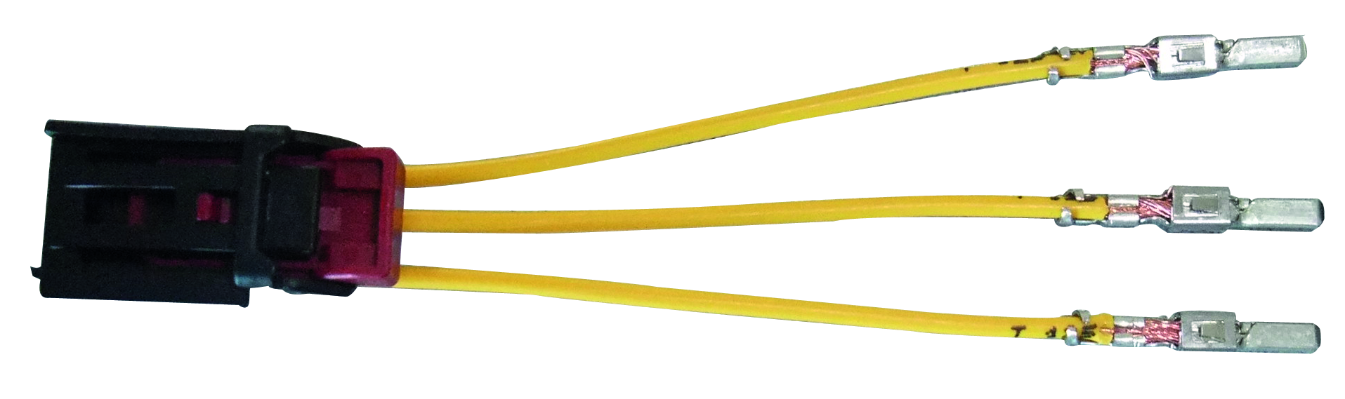 Stripping the cable ends and crimping contacts in place