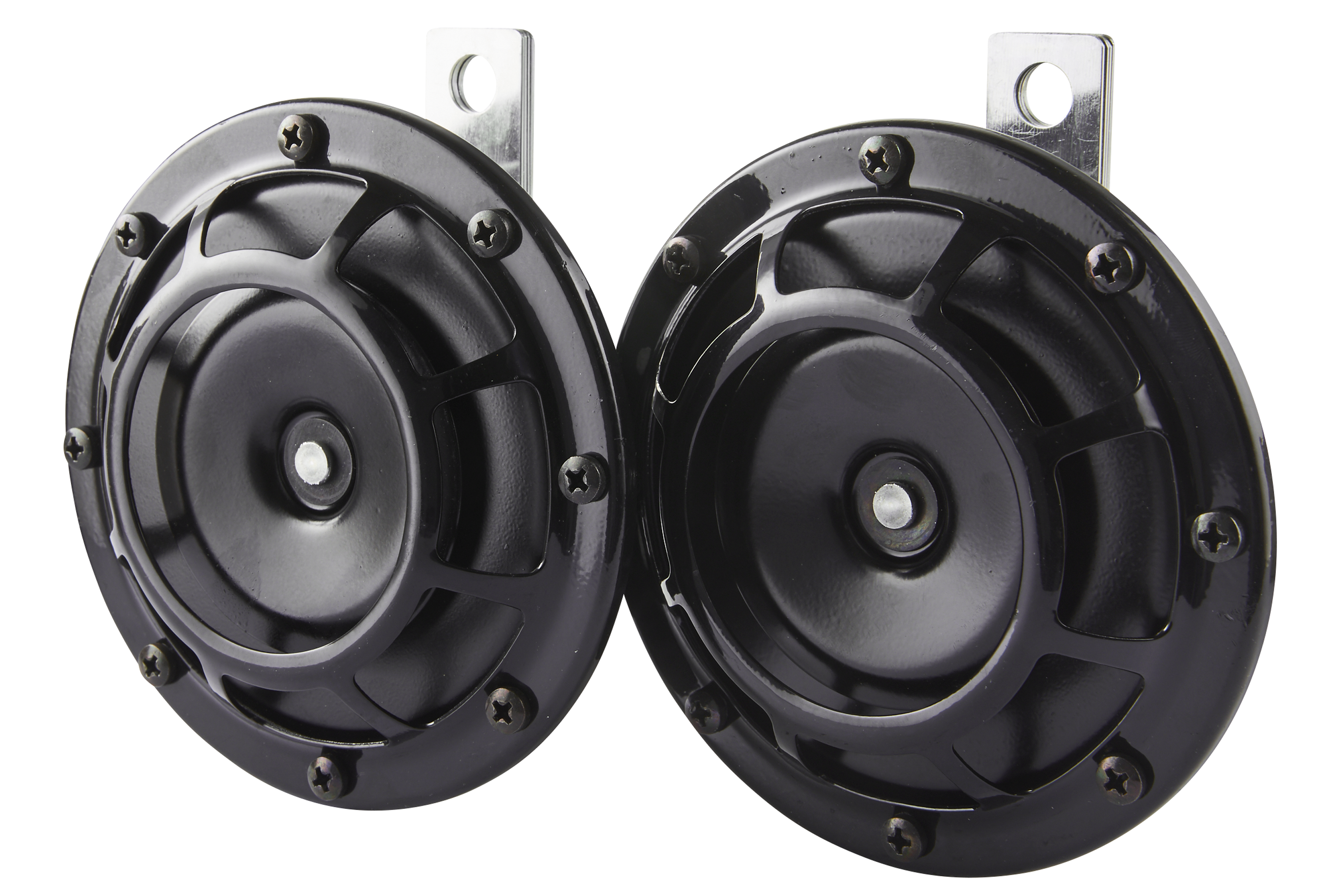 24 V disc horn with signature Super Tone, high power, and robust design for reliable signaling on heavy vehicles