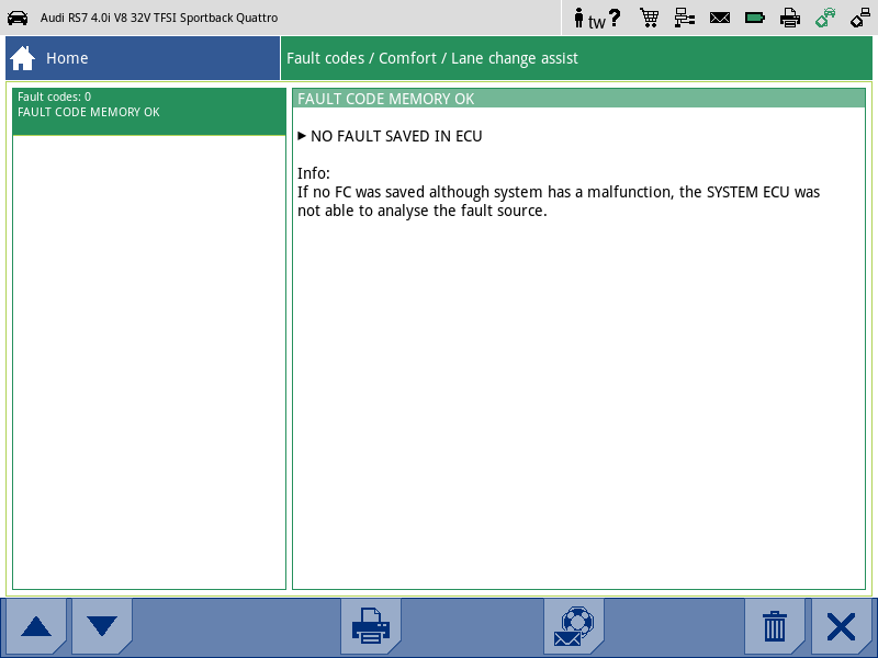 Diagnostic and repair instructions for lane change assistant: Read out error code
