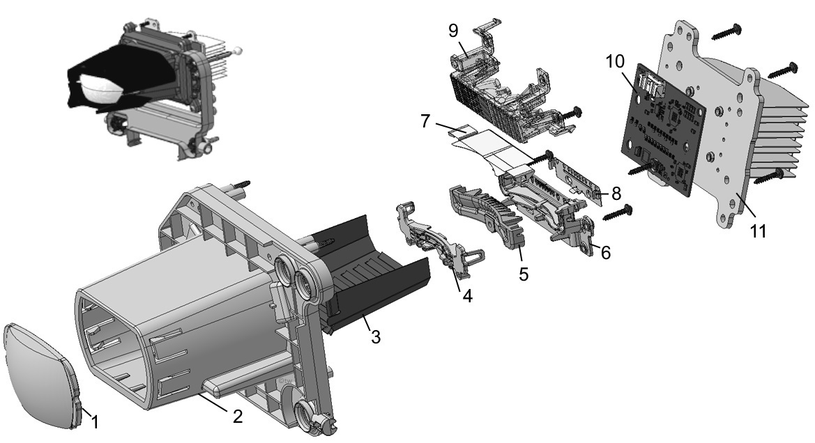 Example of the structure of a G30 LED Matrix HB/LB module