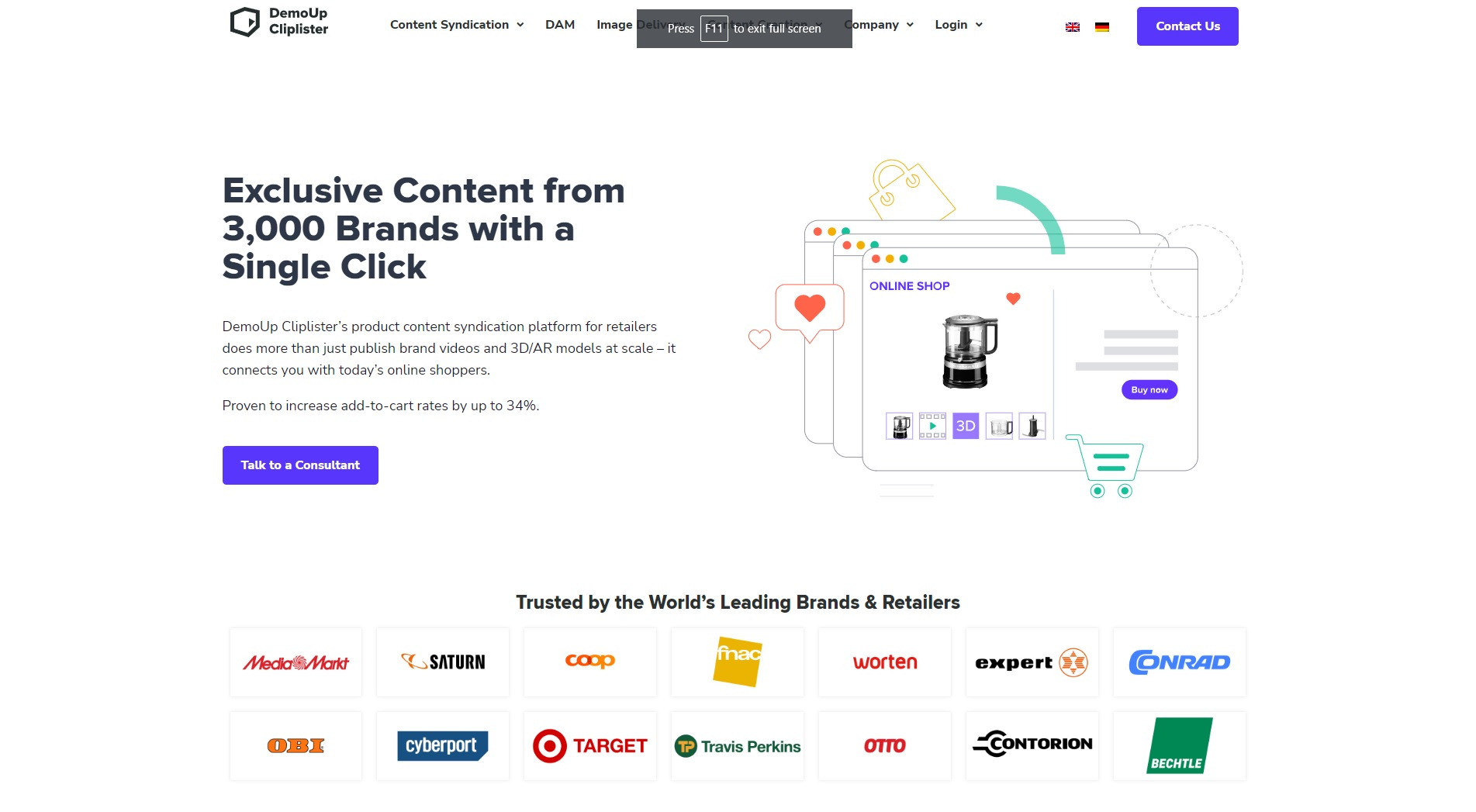 The DemoUp Cliplister product content syndication for retailers landing page explains all you need to know about the best of the Syndigo alternatives.