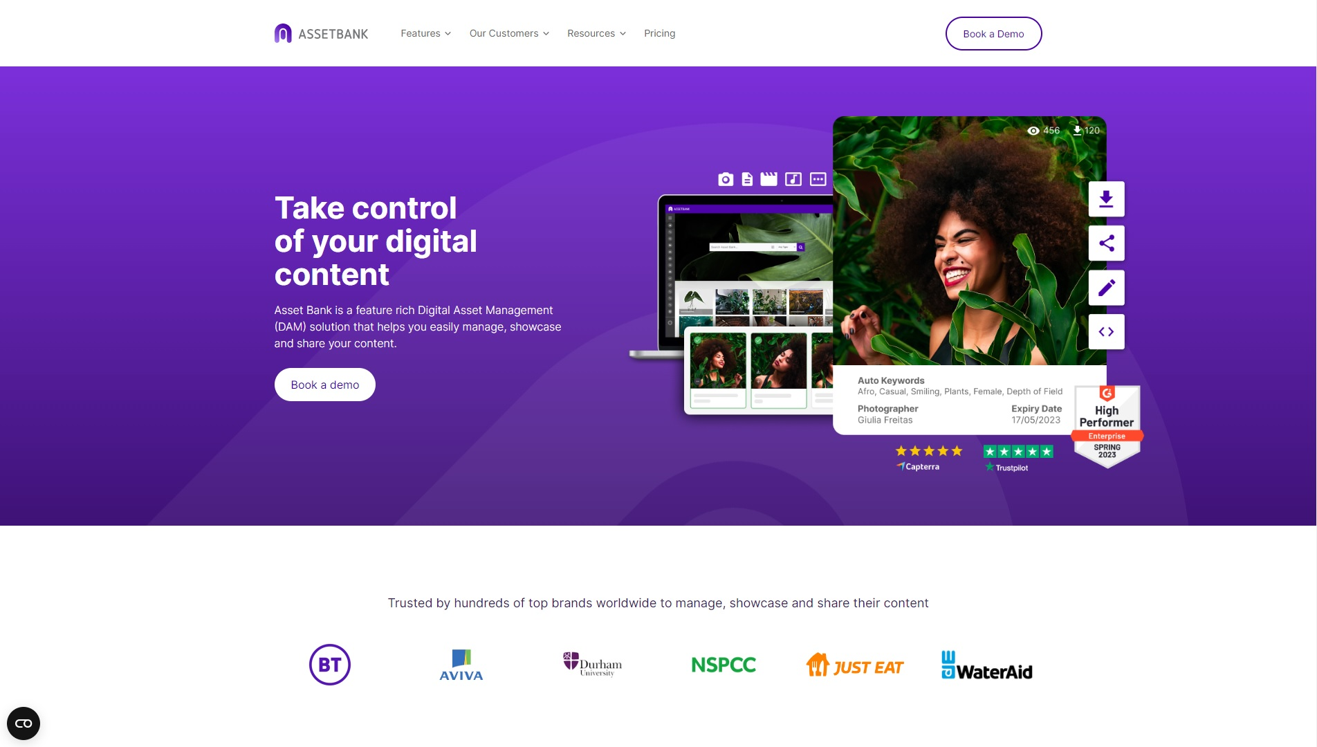 The Asset Bank by Bright homepage.